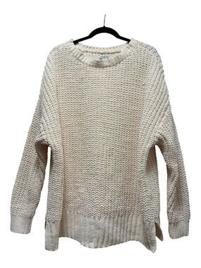 American Eagle Outfitters Cream Chunky Oversized Crewneck Sweater